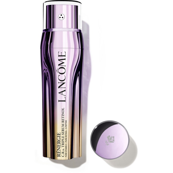 Lancôme Rénergie C.R.X. Triple Serum Retinol 50ml oppstrammende ansiktsserum i lilla og gullfarget metallisk flaske.