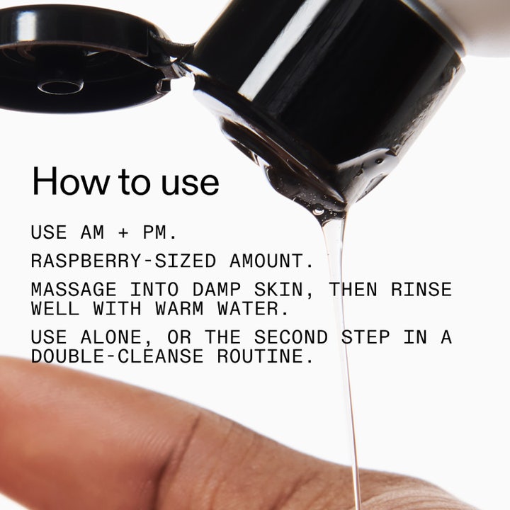 The INKEY List Salicylic Acid Cleanser 150 ml rengjøringsgel viser klar tekstur og instruksjoner for bruk morgen og kveld