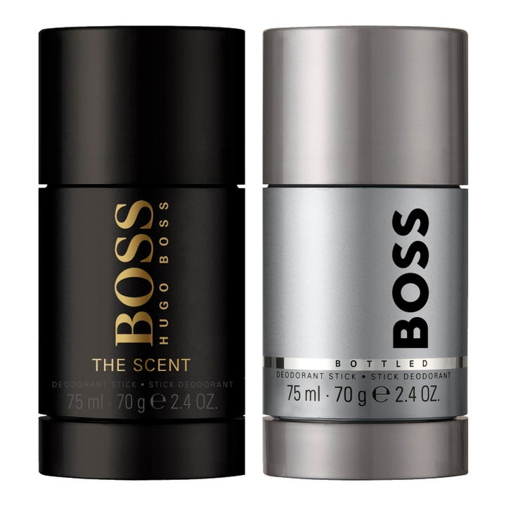 Hugo Boss The Scent og Bottled 75 ml deodorant stick gir friskhet i elegant svart hylse og sølvfarget hylse.