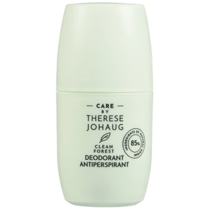 Care by Therese Johaug Clean Forest Deodorant Antiperspirant gir friskhet i en lysegrønn roll-on med sort tekst.