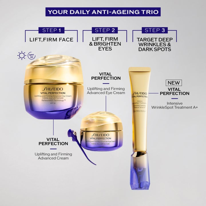 Shiseido Vital Perfection Intensive Wrinklespot Treatment A+ 20 ml mot rynker i slank gulltube i et anti-ageing sett