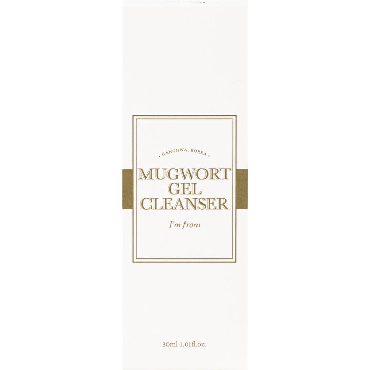 I'm from Mugwort Gel Cleanser 30ml beroligende ansiktsrens i hvit ytteremballasje med detaljer i gull