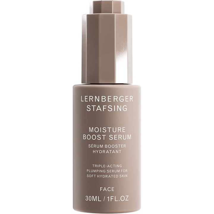 Lernberger Stafsing Moisture Boost Serum 30 ml fuktighetsgivende ansiktsserum i beige flaske med pumpe