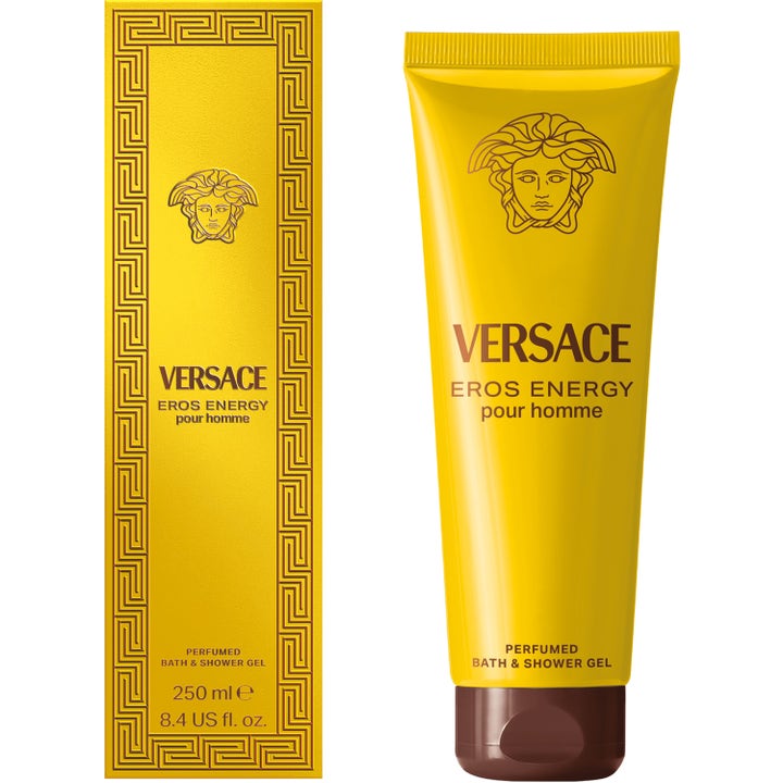 Versace Eros Energy Bath & Shower Gel 250 ml dusjsåpe i gul tube og eske med ikonisk Medusa-logo