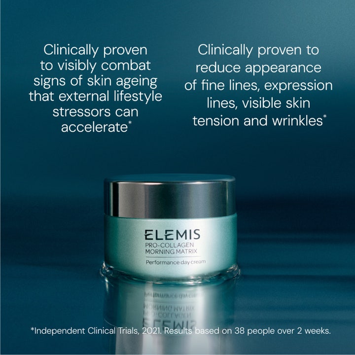 Elemis Pro-Collagen Morning Matrix 50 ml dagkrem i blå krukke som reduserer synlige rynker og linjer
