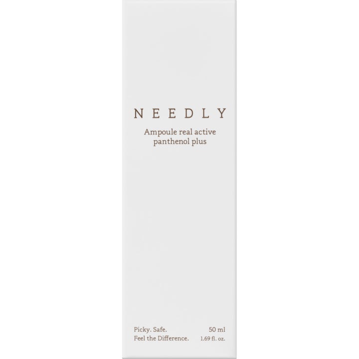NEEDLY Ampoule Real Active Panthenol Plus 50 ml beroligende serum i hvit eske med teksten Picky Safe