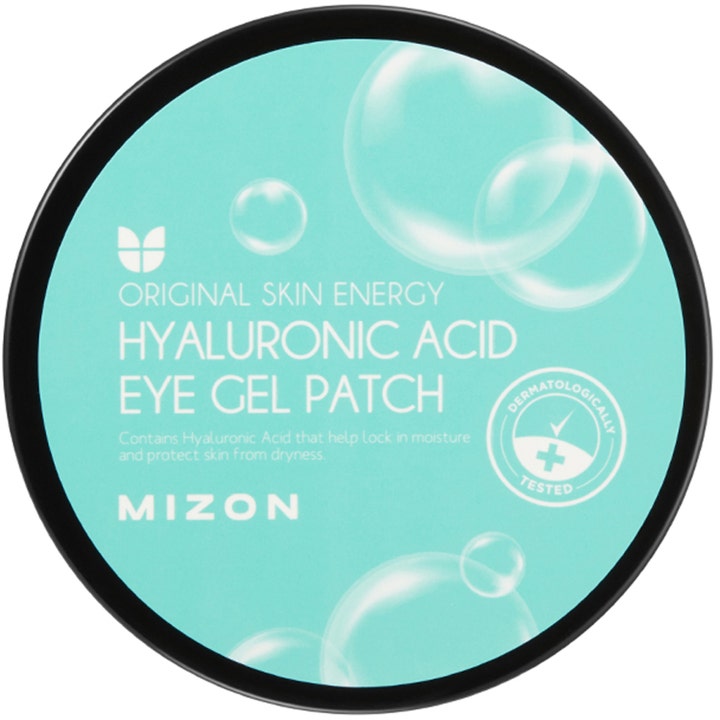 Mizon Hyaluronic Acid Eye Gel Patch 60 stk fuktighetsgivende øyemaske i turkis krukke med bobler