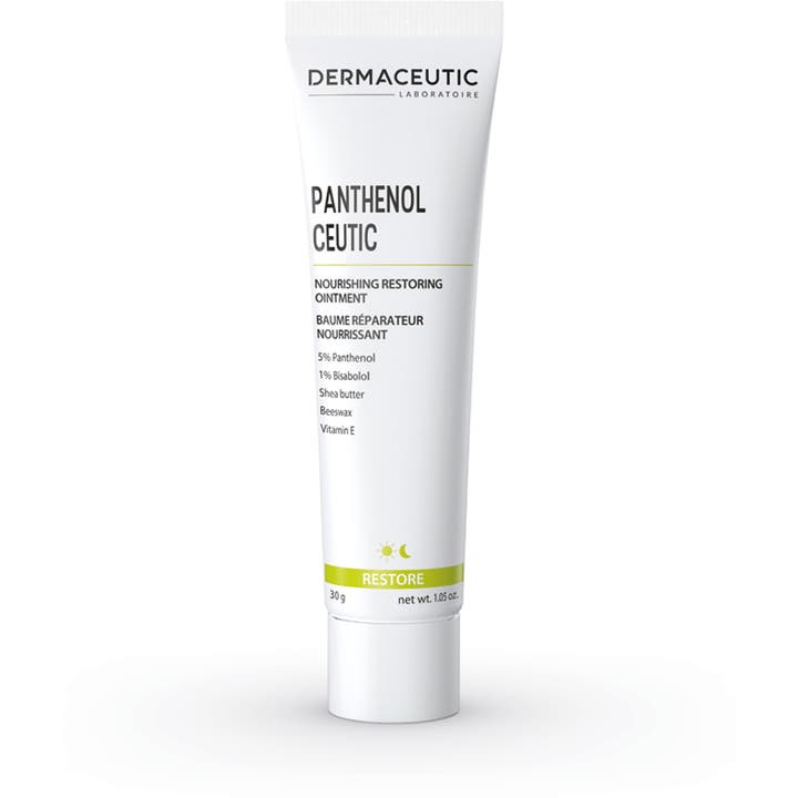 Dermaceutic Panthenol Ceutic 30 g nærende salve som gjenoppretter huden i hvit tube med grønne detaljer