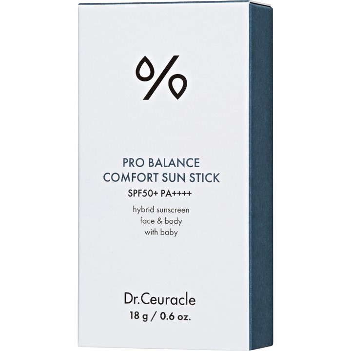 Dr. Ceuracle Pro Balance Sun Stick 18 g solkrem i hvit eske med SPF 50 som gir høy UV-beskyttelse.