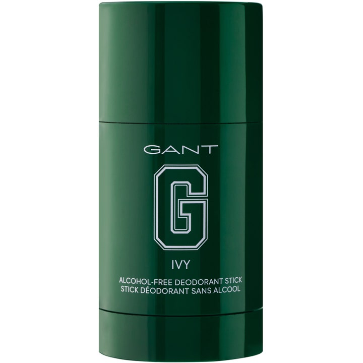 Gant Ivy 75ml alkoholfritt deodorantstick som gir friskhet i en mørkegrønn sylinderformet hylse med hvit logo.