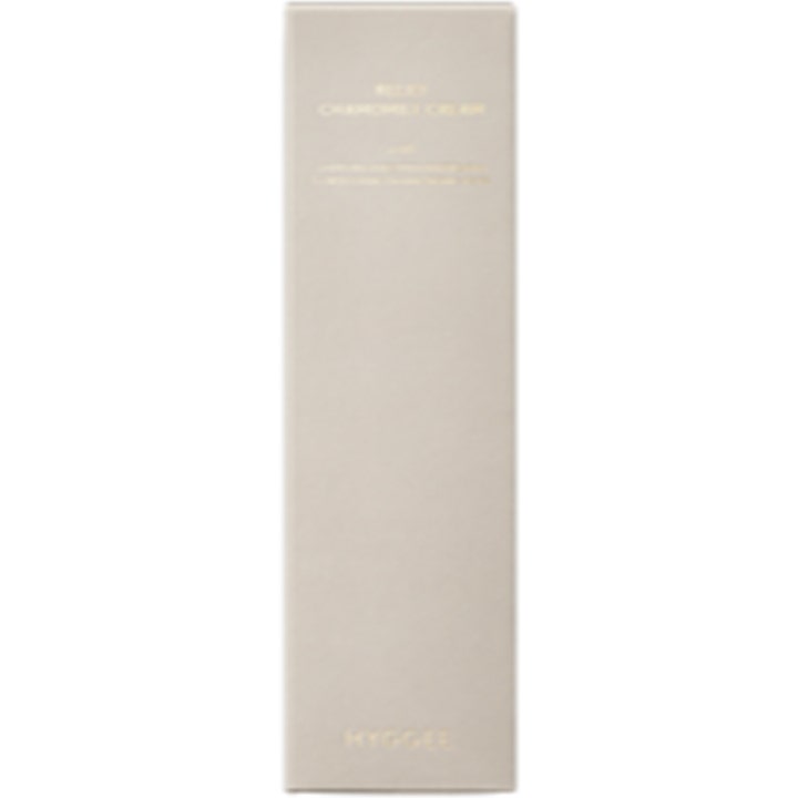 Hyggee Relief Chamomile Cream 85 g beroligende ansiktskrem i en minimalistisk lys beige eske