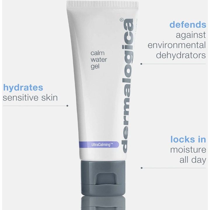 Dermalogica UltraCalming Calm Water Gel 50 ml fuktighetsgivende dagkrem i hvit tube som låser inn fuktighet.