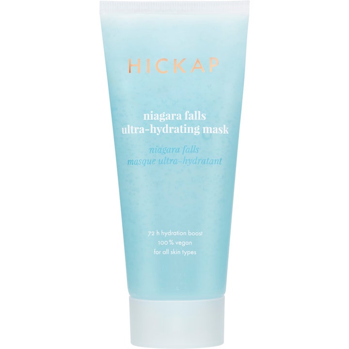 Hickap Niagara Falls Ultra-Hydrating Mask 100 ml fuktighetsgivende ansiktsmaske i lyseblå tube med geltekstur