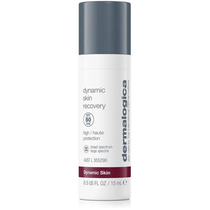 Dermalogica Dynamic Skin Recovery 15 ml fuktighetskrem med SPF 50 i hvit sylindrisk flaske med grått lokk