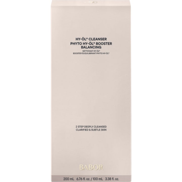 Babor Set HY-ÖL & Phyto Balancing Booster 300 ml dyprensende ansiktspleie i beige ytteremballasje av papp