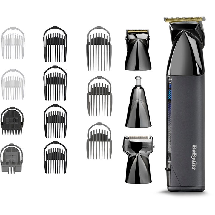 BaByliss Super X Metal 15 in 1 Multi-Trimmer 1 stk skjeggtrimmer i sort og metall med 15 ulike hoder og kammer.