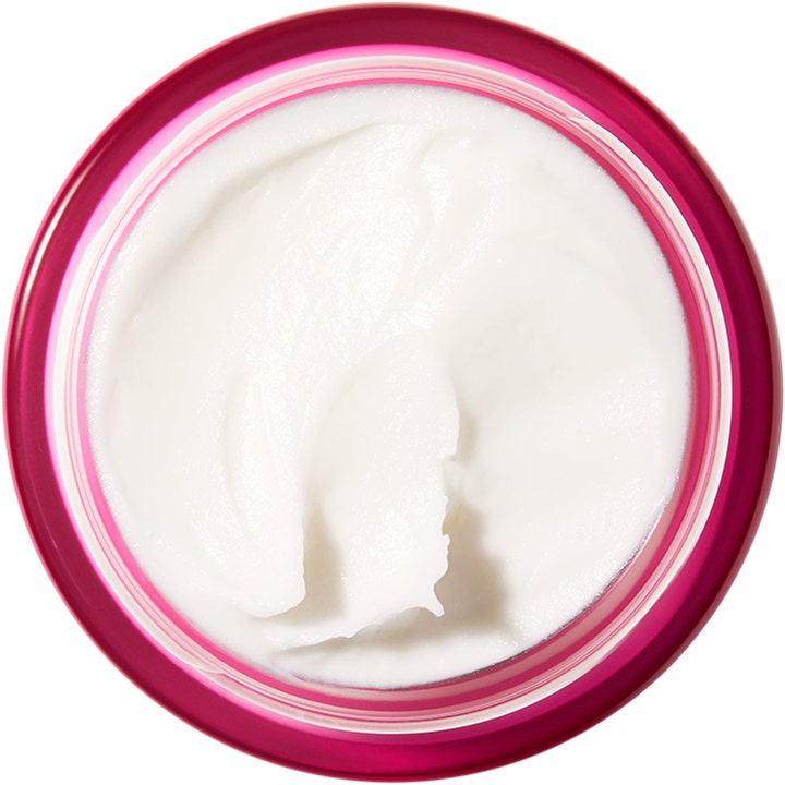 Nuxe Merveillance LIFT Firming Powdery Cream 50 ml oppstrammende ansiktskrem har en hvit kremet tekstur i rosa krukke