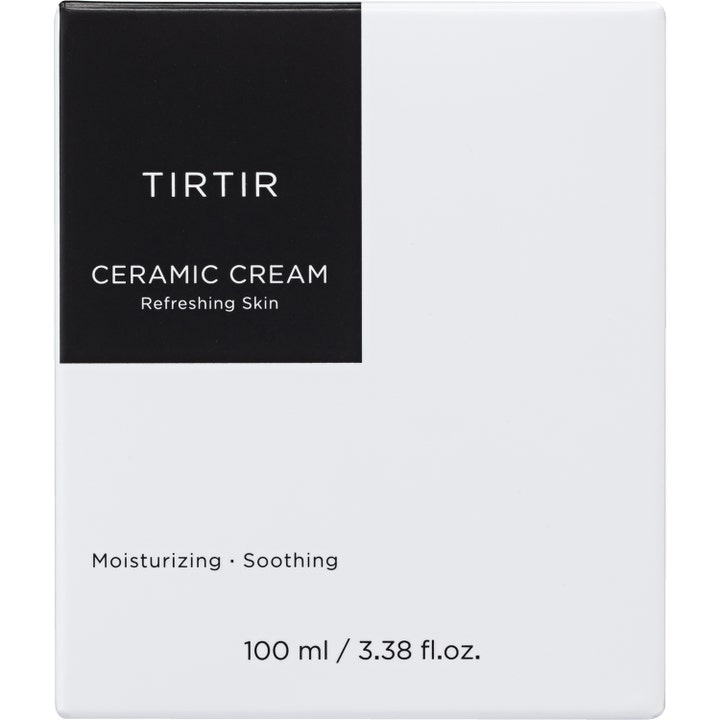 TIRTIR Ceramic Cream 100 ml fuktighetsgivende ansiktskrem i hvit eske med svart firkantet etikett