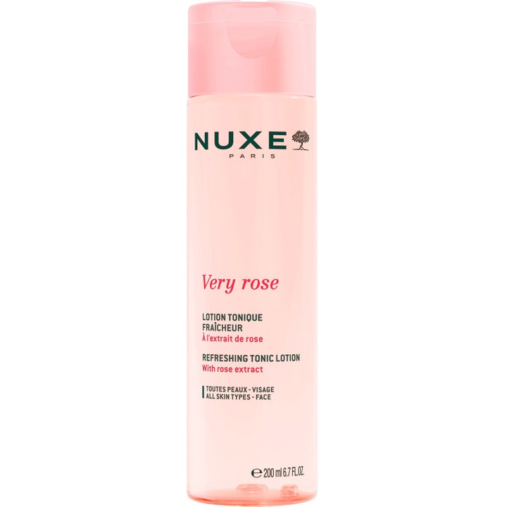 Nuxe Very Rose Refreshing Tonic Lotion 200 ml oppfriskende ansiktsvann med roseekstrakt i en rosa plastflaske