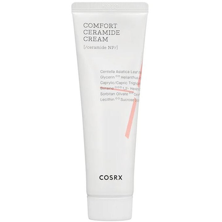 COSRX Balancium Comfort Ceramide Cream 80 g fuktighetskrem i hvit tube som styrker hudbarrieren