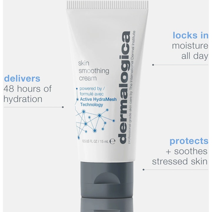 Dermalogica Skin Smoothing Cream 50 ml fuktighetsgivende ansiktskrem i hvit tube som gir huden 48 timers fuktighet.