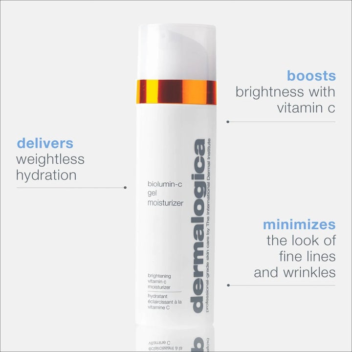 Dermalogica BioLumin-C Gel Moisturizer fuktighetskrem med vitamin C i hvit pumpeflaske som gir glød og fuktighet