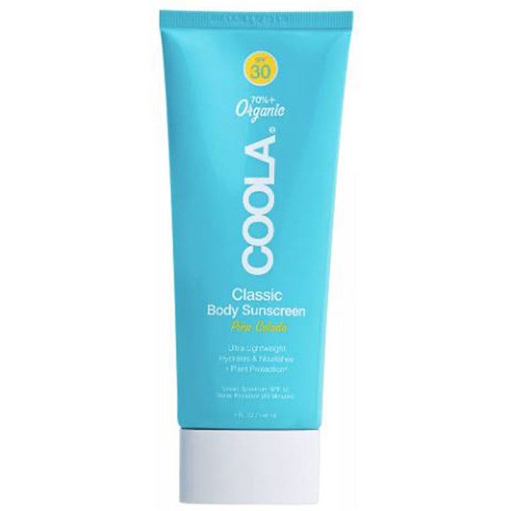 COOLA Classic Body Sunscreen SPF 30 Piña Colada 148 ml fuktighetsgivende solkrem i lyseblå tube