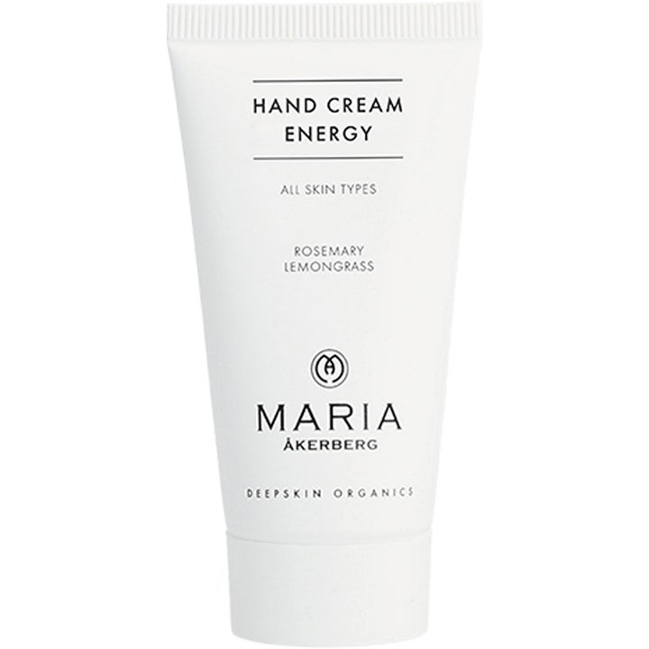 Maria Åkerberg Hand Cream Energy fuktighetsgivende håndkrem i hvit tube med rosmarin og sitrongress
