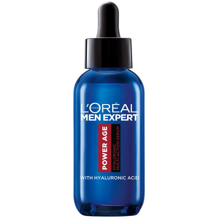 L’Oréal Men Expert Power Age Serum 30ml fuktighetsgivende ansiktsserum med hyaluronsyre i blå glassflaske med sort pipette