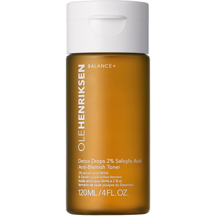 Olehenriksen Balance+ Detox Drops 120 ml toner mot urenheter i brun frostet flaske med hvitt flipplokk