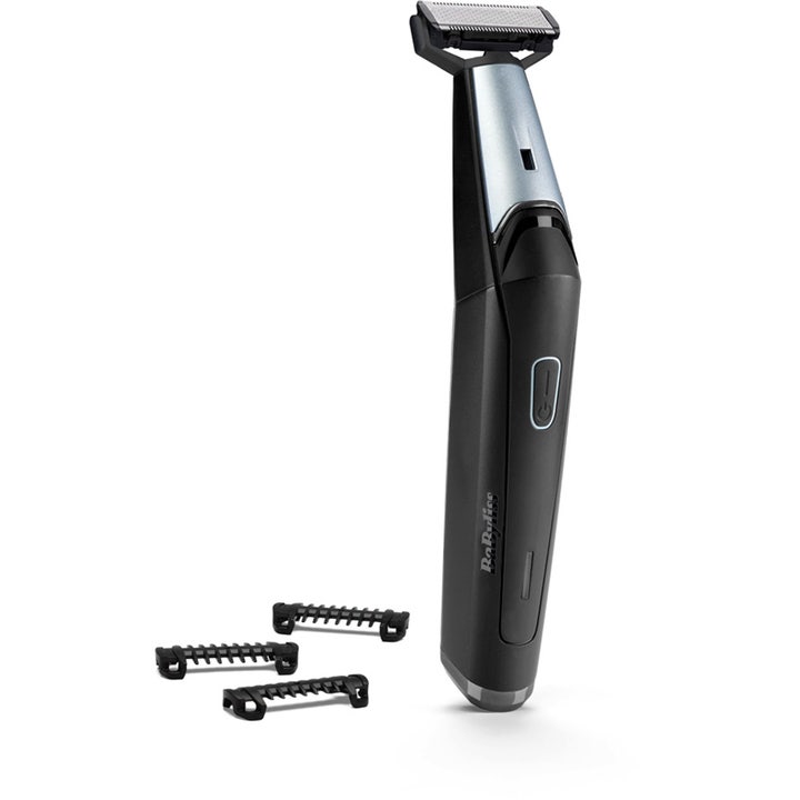 BaByliss Triple S skjeggtrimmer 1 stk for nøyaktig barbering i svart og sølvfarget design med tre avstandskammer