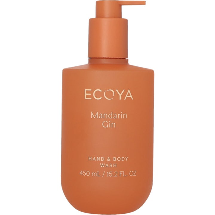 Ecoya Mandarin Gin Hand & Body Wash 450 ml oppfriskende hånd- og kroppsvask i en matt terracottafarget pumpeflaske