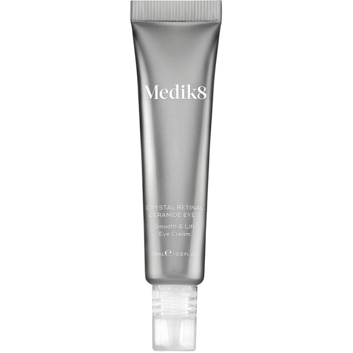 Medik8 Crystal Retinal Ceramide Eye 3 15 ml løftende øyekrem med ceramider i sølvfarget tube