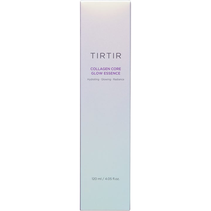 TIRTIR Collagen Core Glow Essence 120 ml glødgivende essence i en iriserende lilla og blå ytteremballasje