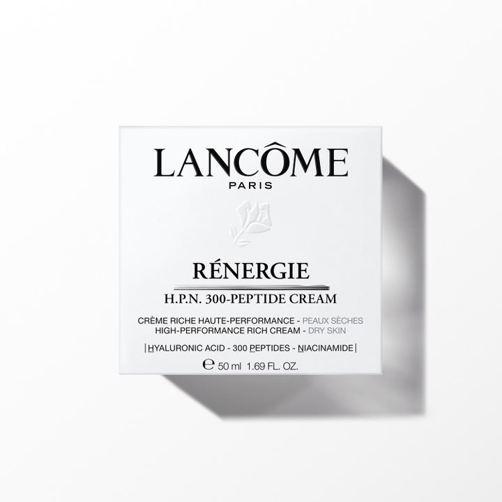 Lancôme Rénergie H.P.N Rich Cream 50 ml oppstrammende dagkrem i hvit eske med peptider og hyaluronsyre.