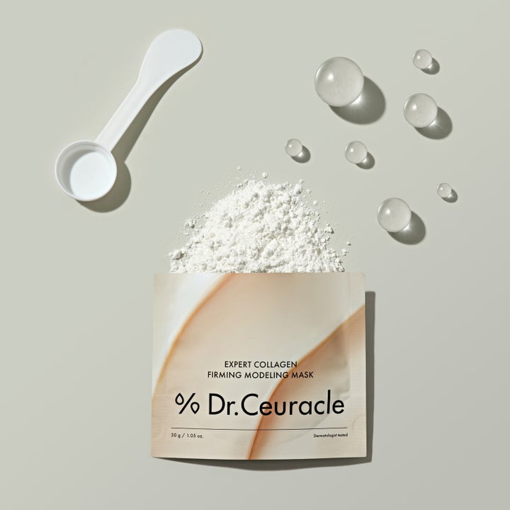 Dr. Ceuracle Expert Collagen Firming Modeling Mask 30 g oppstrammende maske med hvitt pulver og måleskje