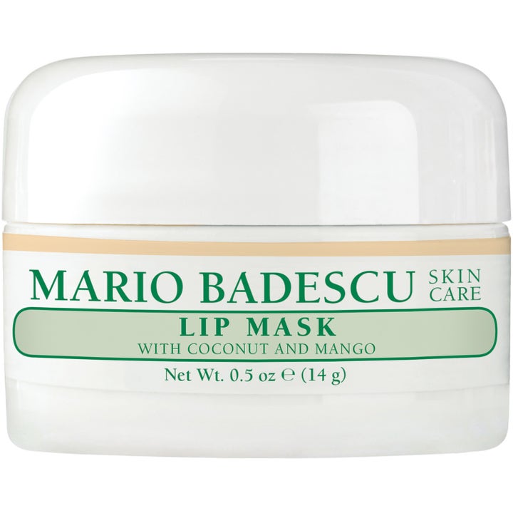 Mario Badescu Lip Mask 14 g pleiende leppemaske med kokos og mango i hvit plastkrukke med grønn etikett