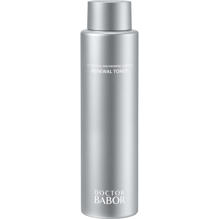 Doctor Babor Renewal Toner 200 ml fornyende ansiktstoner i en elegant sølvfarget flaske med retinol.