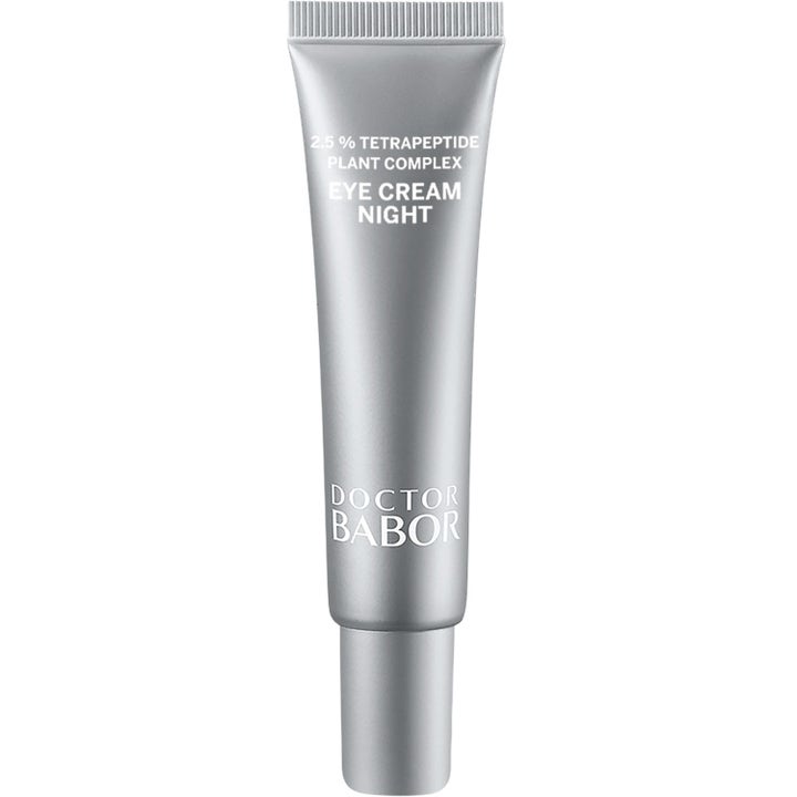 Babor Doctor Babor Eye Cream Night pleiende øyekrem i sølvfarget tube med tetrapeptidkompleks
